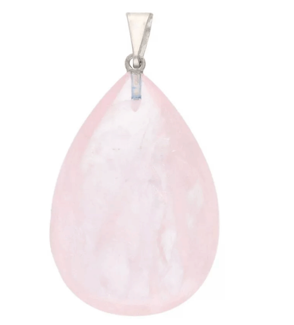 Colgante Gota de Cuarzo Rosa