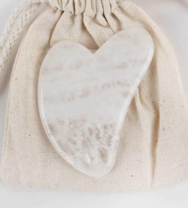 Accesorio de belleza gua sha de cuarzo blanco