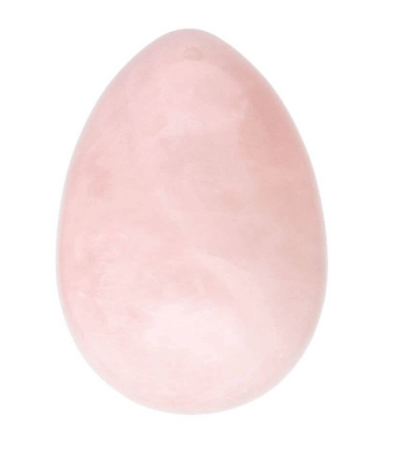 Huevo Yoni mediano de Cuarzo Rosa.