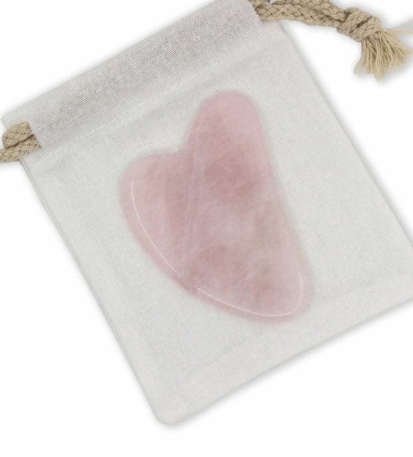 1 Gua Sha en Quartz Rose + bolsa