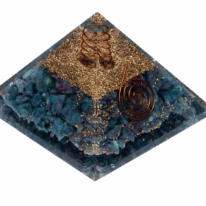 Piramide en orgonita  Rubi en cianita 7X7X6 cm