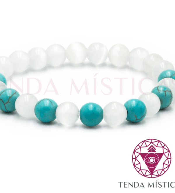 Selenita y turquesa 6 mm