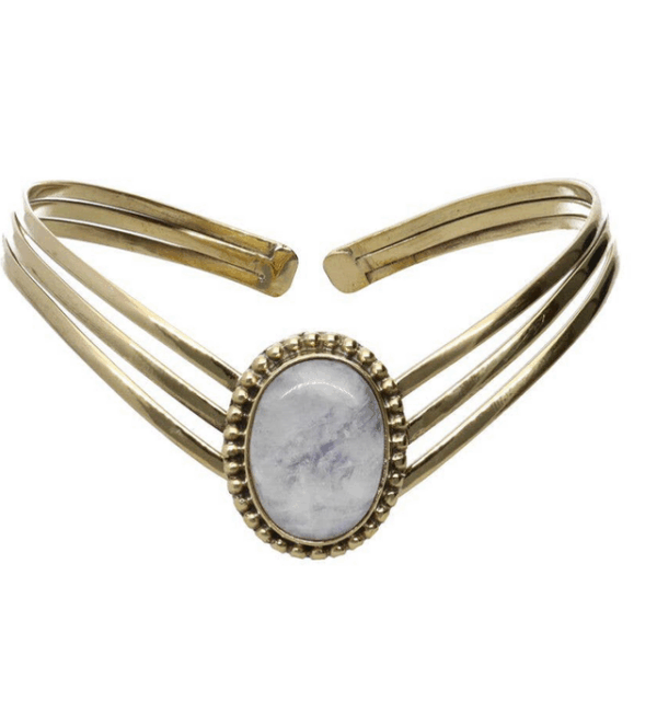 Pulsera de Bronce con Piedra Luna -28-