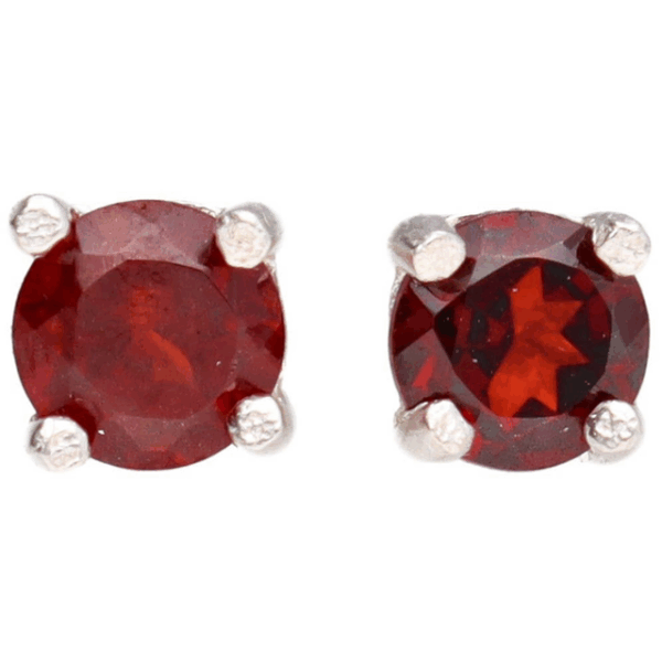 Pendientes Button Circle of Granate Facetated Silver 925 Pendientes Button Circle of Granate Facetated Silver 925