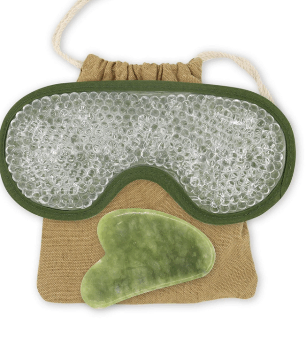 Kit Masque Yeux et GuaSha Jade Vert + Housse Kit Masque Yeux et GuaSha Jade Vert + Housse