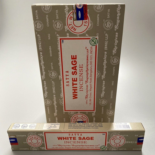 Varillas de incienso Satya, 15 g, 12 varillas, salvia blanca