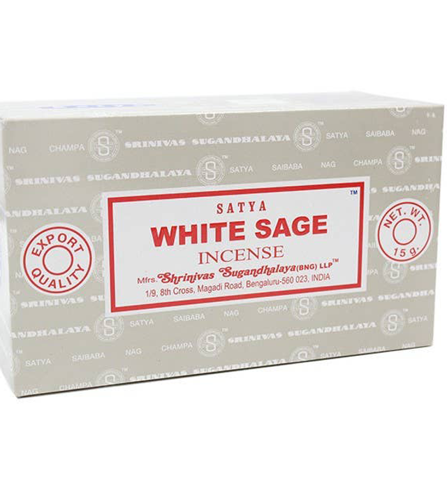 inciensos Satya, 15 g, salvia blanca