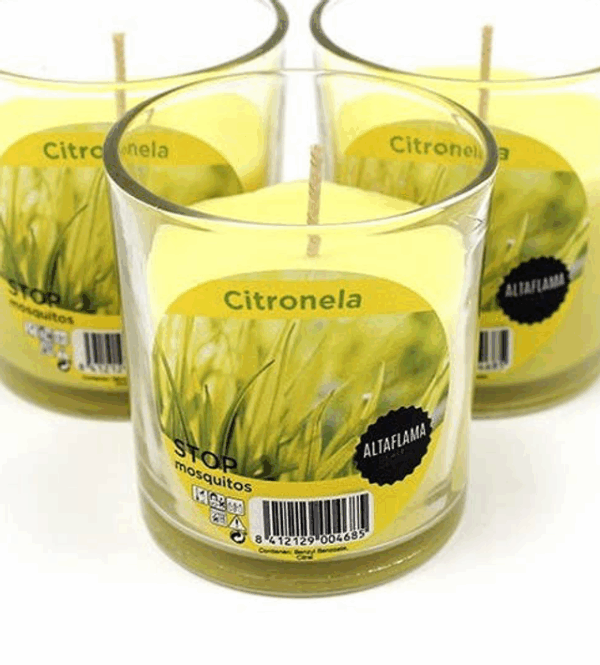 Velas citronela vaso de cristal 75x70mm
