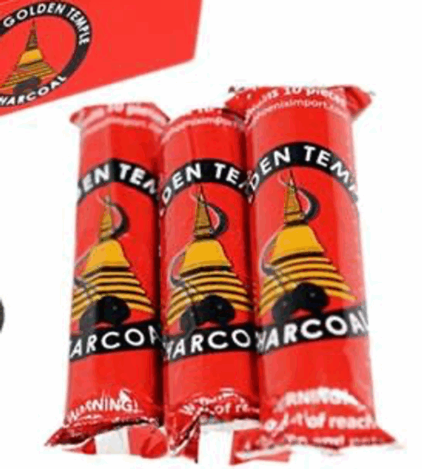 carbón Golden Temple en tabletas, tubo 33mm carbón Golden Temple en tabletas, tubo 33mm