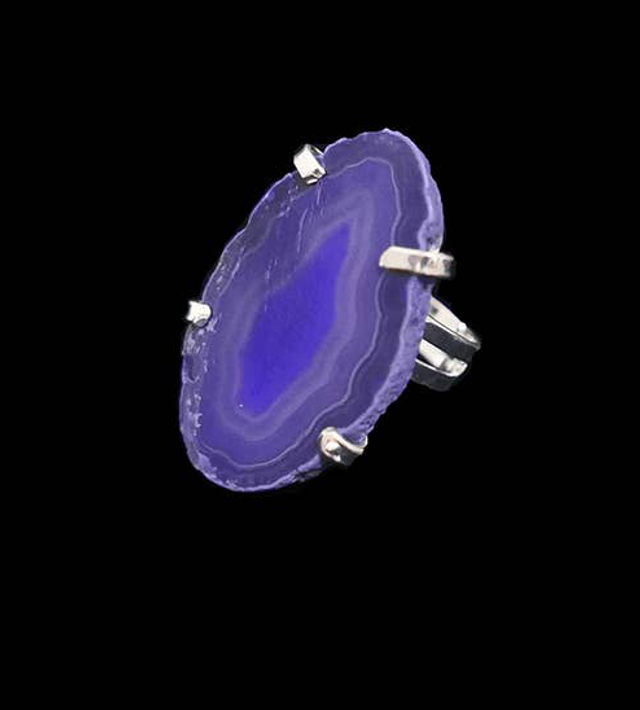 Anillo de Ágata Lila Teñida BP