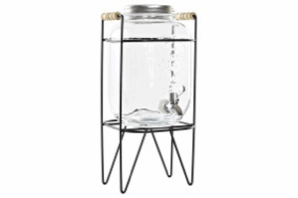 Dispensador bebidas de cristal 19X19X39 4000 Soporte