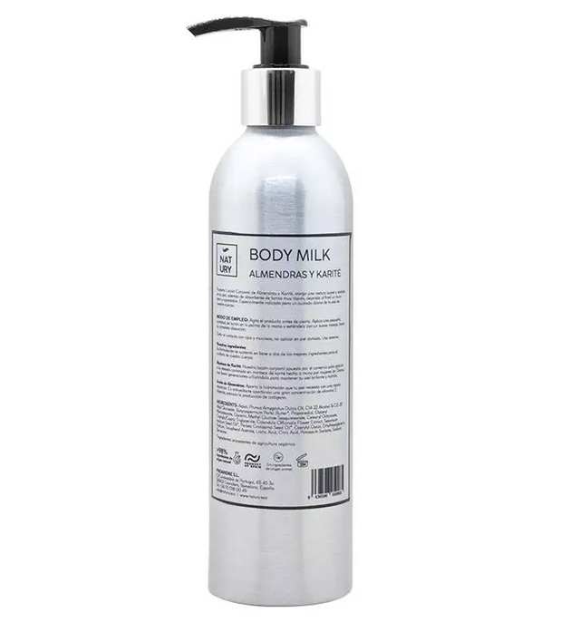 Body Milk con Aceite de Almendras y Karité Botella Aluminio