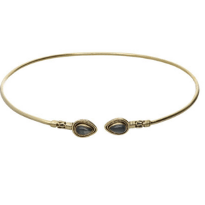 Pulsera de Bronce Fina con Labradorita -26-