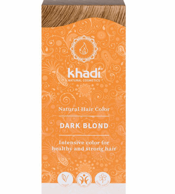 Khadi, Rubio oscuro tinte natural de henna, 100g Khadi, Rubio oscuro tinte natural de henna, 100g