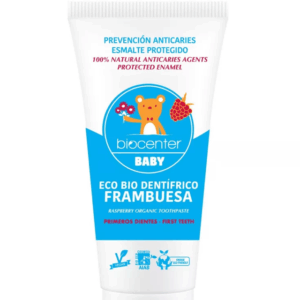 Baby pasta de dientes, aloe y frambuesa, Bio vegana sin Fluor
