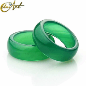 Anillo de ágata verde con ancho