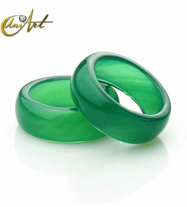 Anillo de ágata verde con ancho