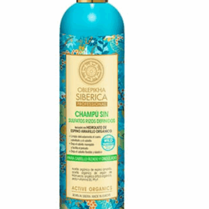 Champú Sin Sulfatos con hidrolato de espino amarillo orgánico para cabello rizado y ondulado