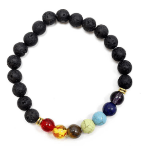 Pulsera de chakras y piedras de lava