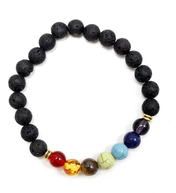 Pulsera de chakras y piedras de lava Pulsera de chakras y piedras de lava