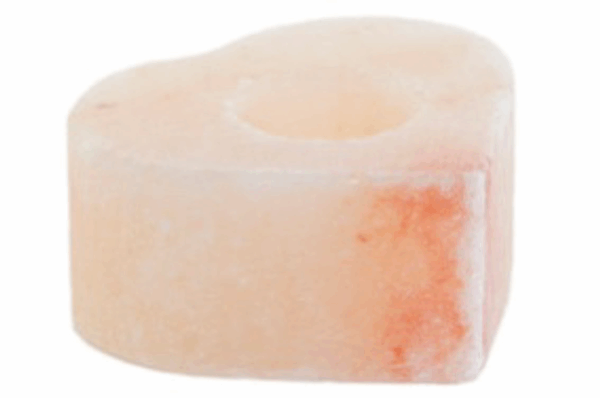 Portavela sal 11X11X5 corazón natural rosa