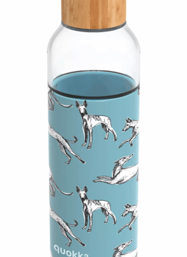 Quokka botella de cristal con funda de de silicona FLOW GREYHOUNDS 660 ml Quokka botella de cristal con funda de de silicona FLOW GREYHOUNDS 660 ml