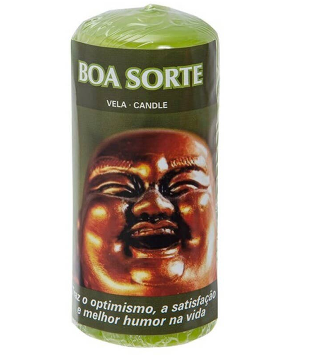 Vela Pilar 4,8x12cm Buena Suerte