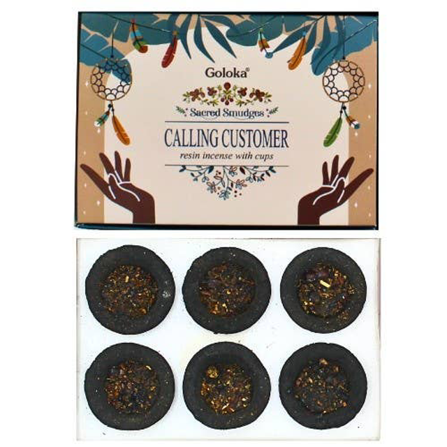 Goloka Llamando a los Clientes Tazas de Incienso