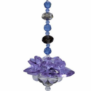 Perlas de cristal colgantes de cristal 7 chakras flor de loto morado