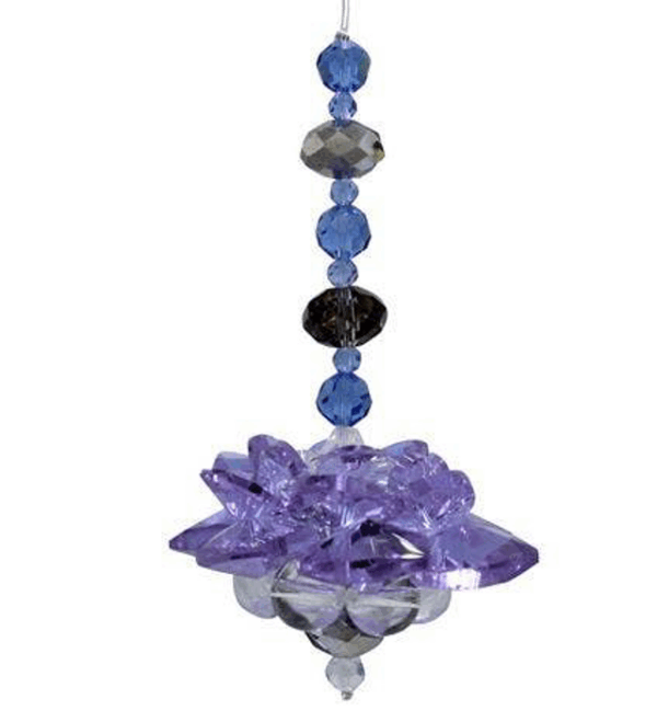 Perlas de cristal colgantes de cristal 7 chakras flor de loto morado Perlas de cristal colgantes de cristal 7 chakras flor de loto morado