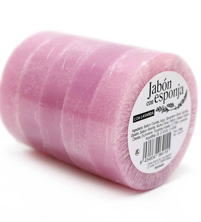 Esponja con jabón aroma lavanda