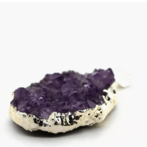 Colgante Drusa de Amatista Grande – Baño de Plata