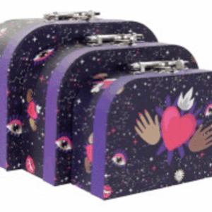 CajaSet 3 carton metal 28X9,5X20 GOOD Luck Lila