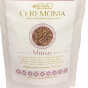 Incienso Munay 100g mezcla de incienso y resinas aroma dulce y floral