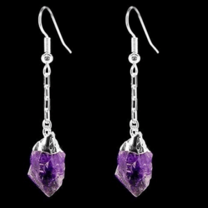 Pendientes Punta de Amatista Baño de Plata