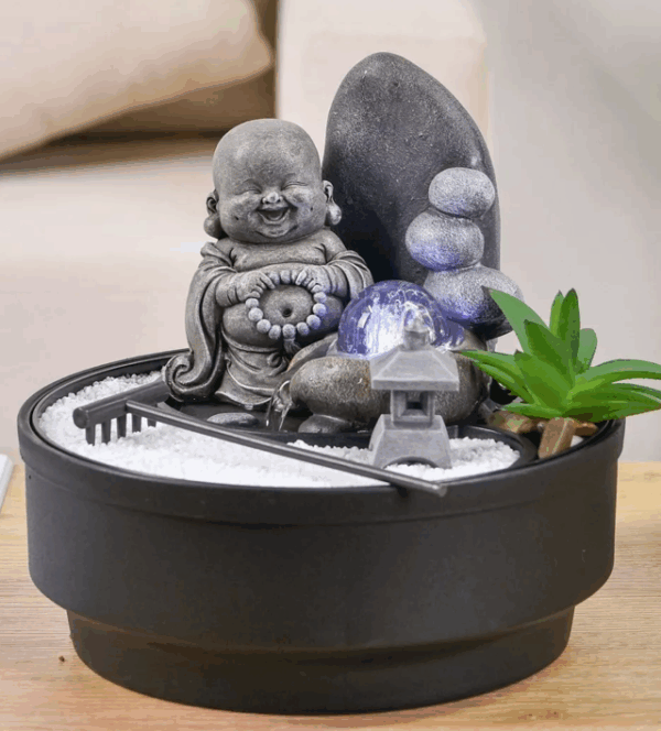 Fuente interior – Sikhi – Jardín zen – Antiestrés – Flujo en cascada –