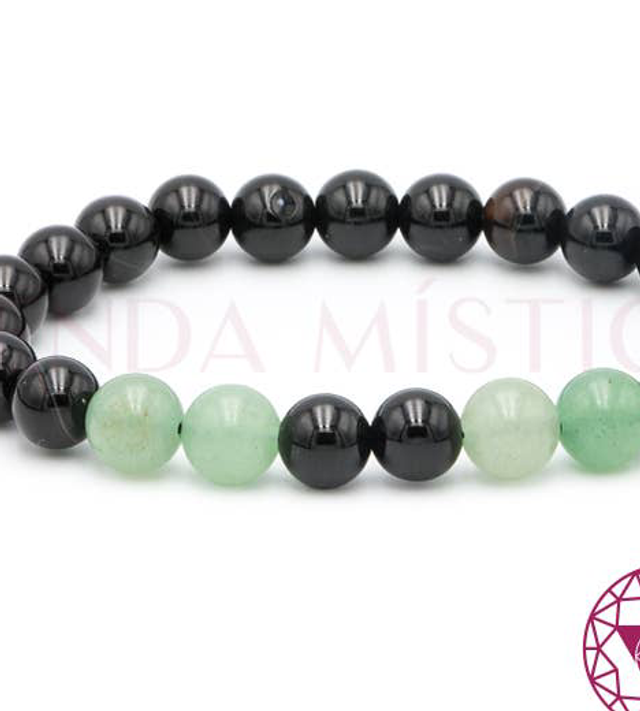 Brazalete poderoso de turmalina y cuarzo verde