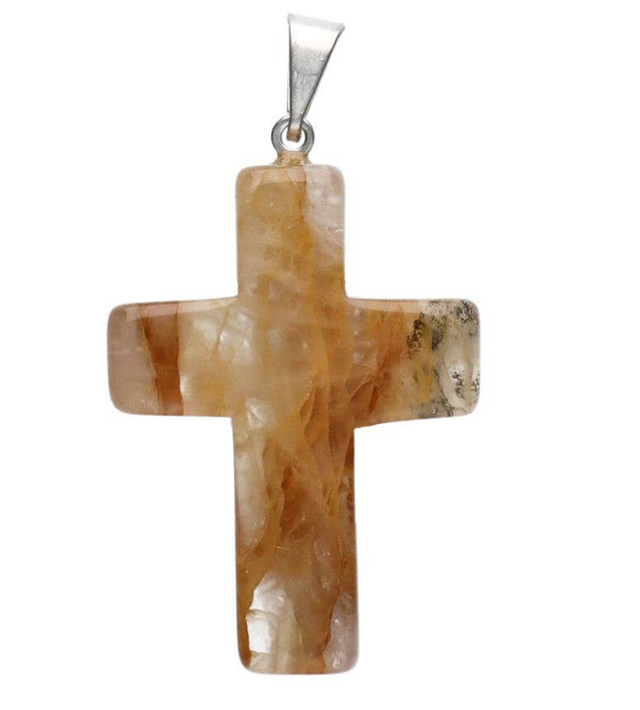 Colgante Cruz de Cuarzo Hematoide