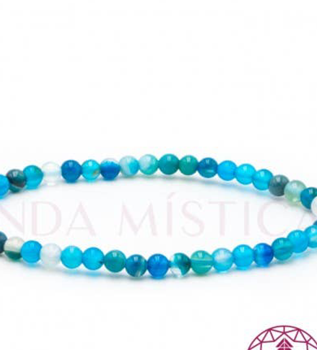 ágata azul natural de 4 mm