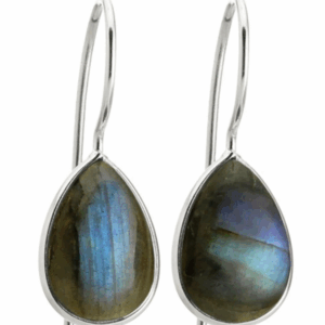 Labradorita Con Plata De Ley – Pendientes Lágrima Básicos