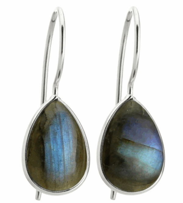 Labradorita Con Plata De Ley - Pendientes Lágrima Básicos Labradorita Con Plata De Ley – Pendientes Lágrima Básicos