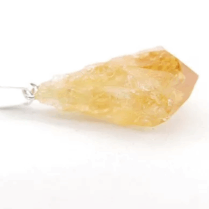 Colgante Punta de Citrino Calentado Bruto 1 en Baño de Plata