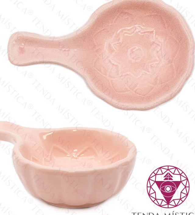 Quemador Plano Cerámica Mandala Rosa
