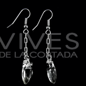 Pendientes Punta de Cuarzo en Baño de Plata
