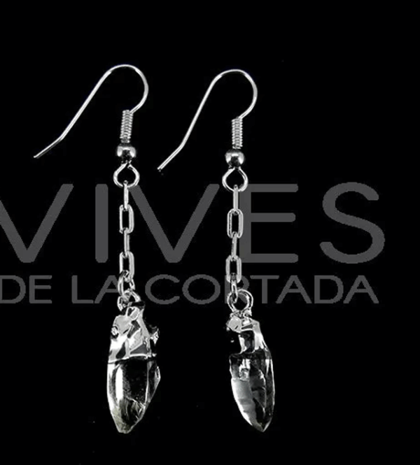 Pendientes Punta de Cuarzo en Baño de Plata Pendientes Punta de Cuarzo en Baño de Plata