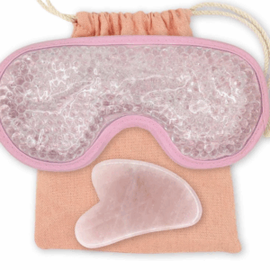 Kit Masque Yeux et GuaSha Quartz Rose + Housse