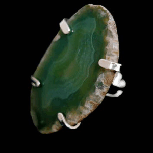 Anillo de Ágata Verde Teñida