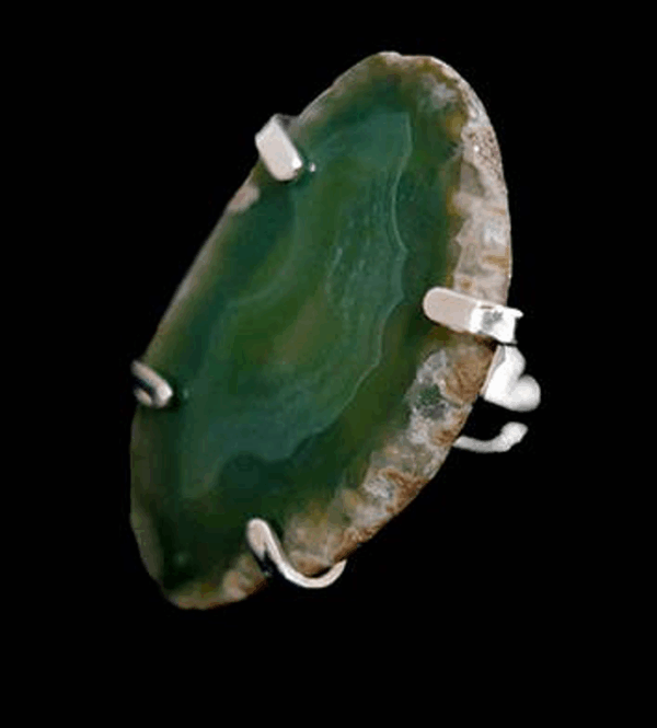 Anillo de Ágata Verde Teñida Anillo de Ágata Verde Teñida