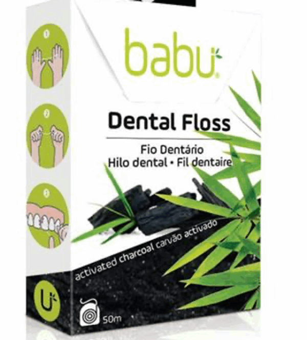 Hilo dental con carbón activado Babu 50m