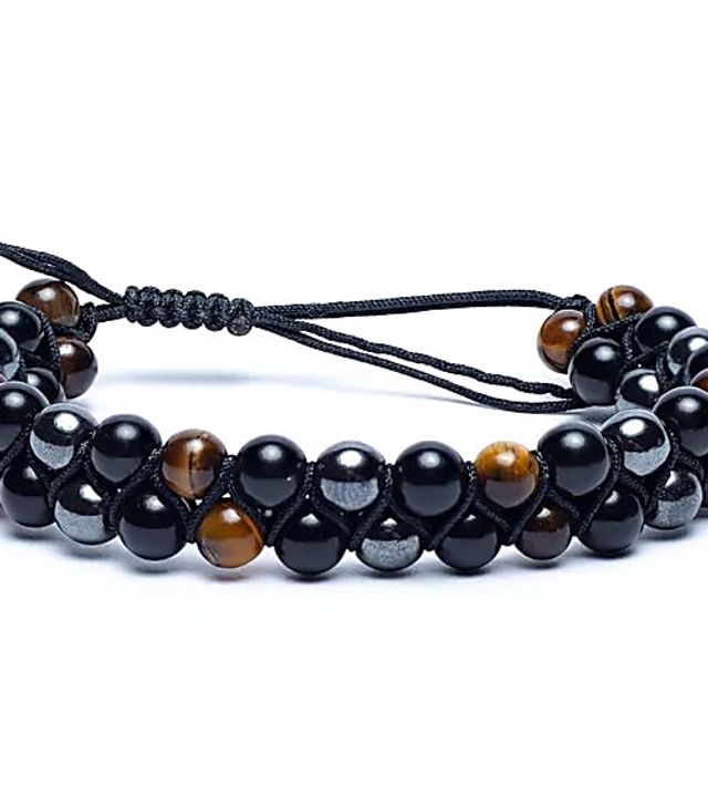 Pulsera de Hematita Obsidiana y ojo de tigre